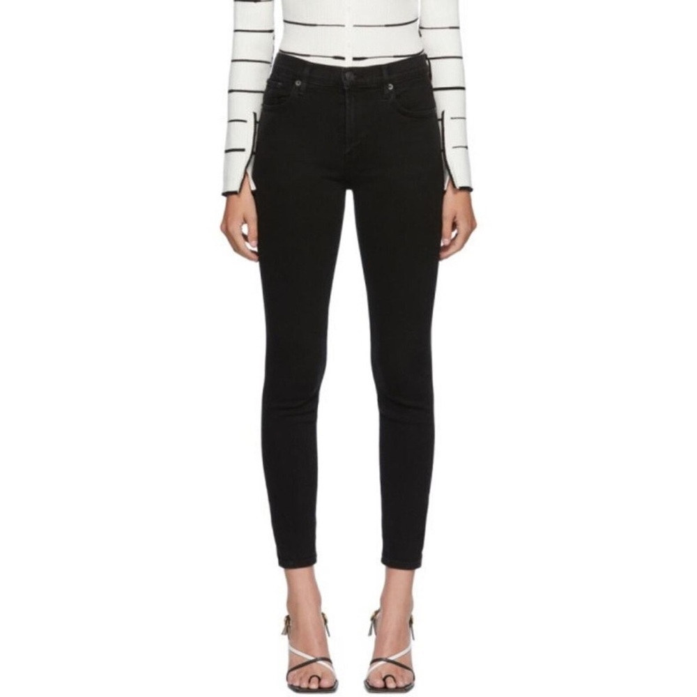 AGOLDE Jeans Black Skinny Slim Denim High Rise Ankle Cut